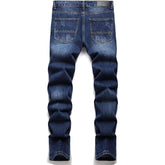 Men's Personality Creases Ripped Fit Jeans